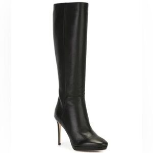 New Jimmy Choo Hoxton 100, Grainy Calf Boots, Black, 37